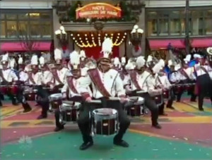 UMass Drumline in the Macy's Thanksgiving Day Parade on November 27, 2013.